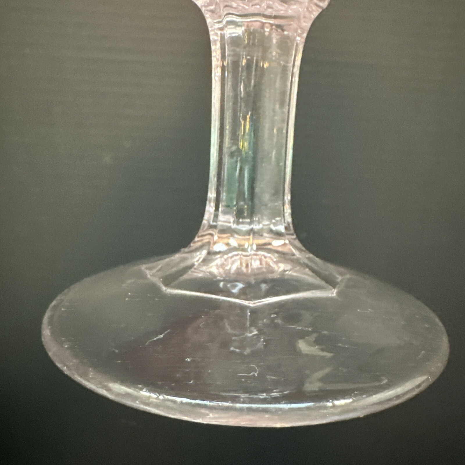 EAPG Victorian Honeycomb Clear Manganese Glow Celery Vase 8.5” With Defect
