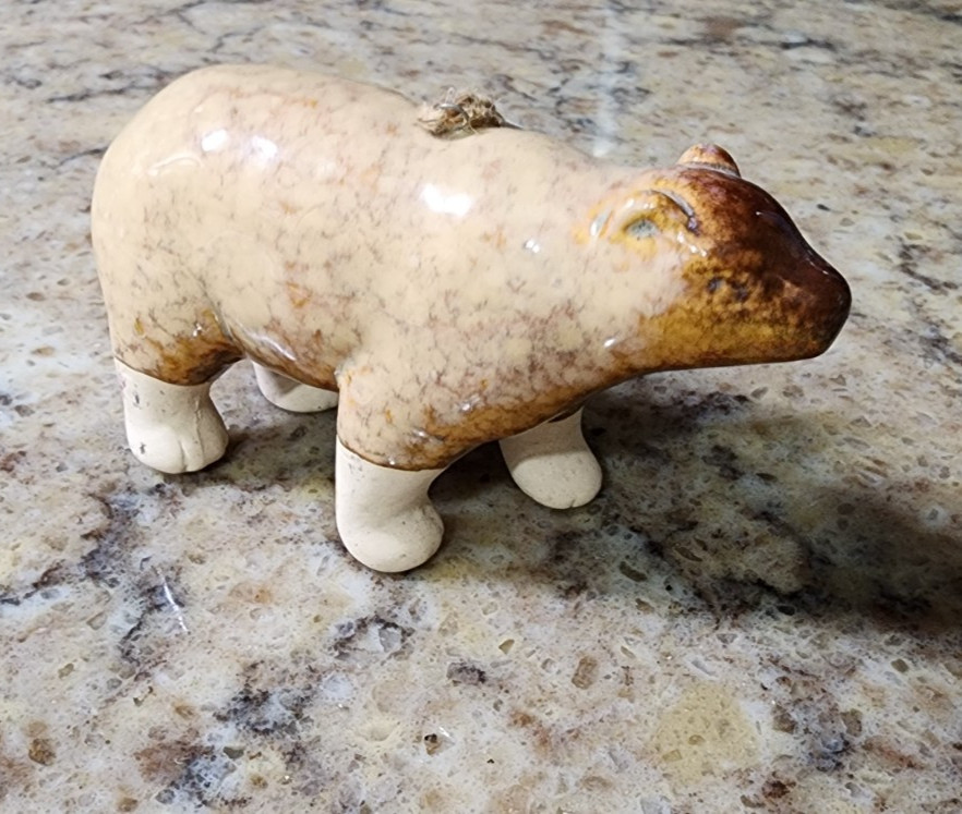 Crate And Barrel Pottery Bear Ornament Hanging NWT