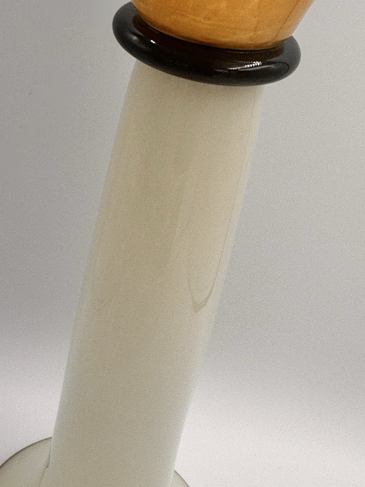 Vintage Hand Blown Art Glass Pedestal Pillar Candle Holder Art Deco MCM 14.5”
