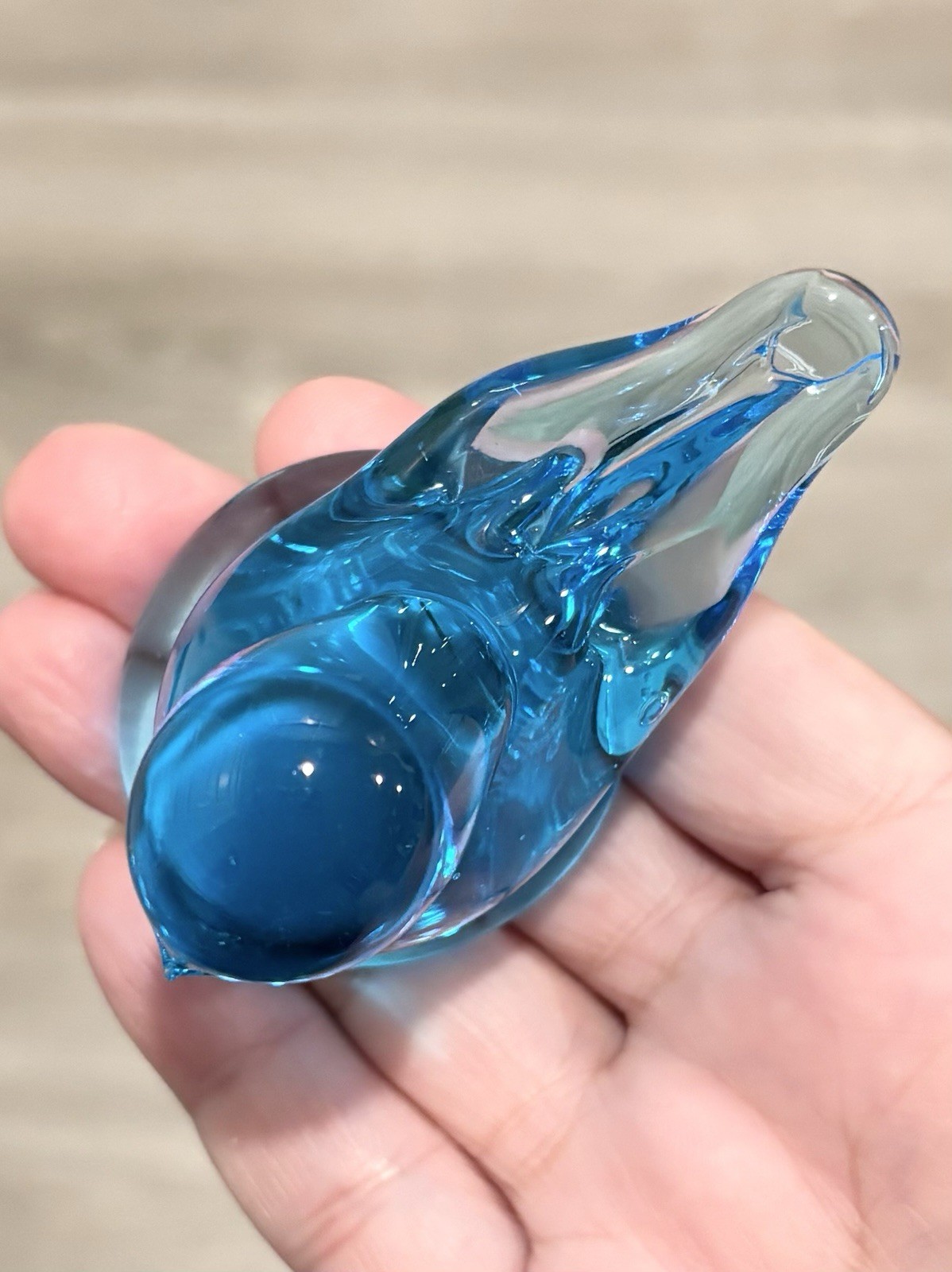 Vintage Glass Blue Bird Of Happiness & Purple Duck Goose Swan Lot Of 3 Roy Ray