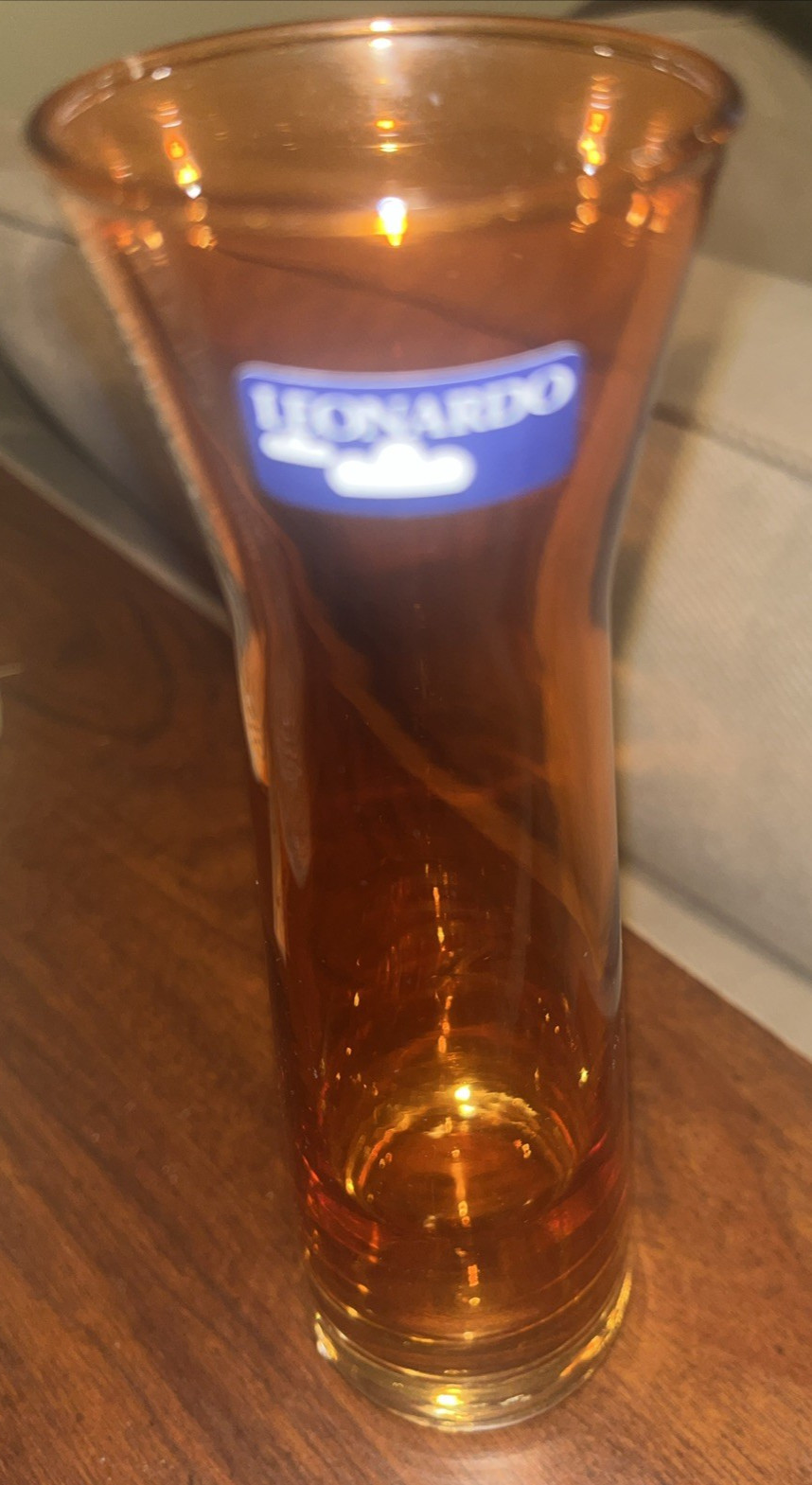 Leonardo Glass Orange Vase 7 3/4″ (20 Cm)