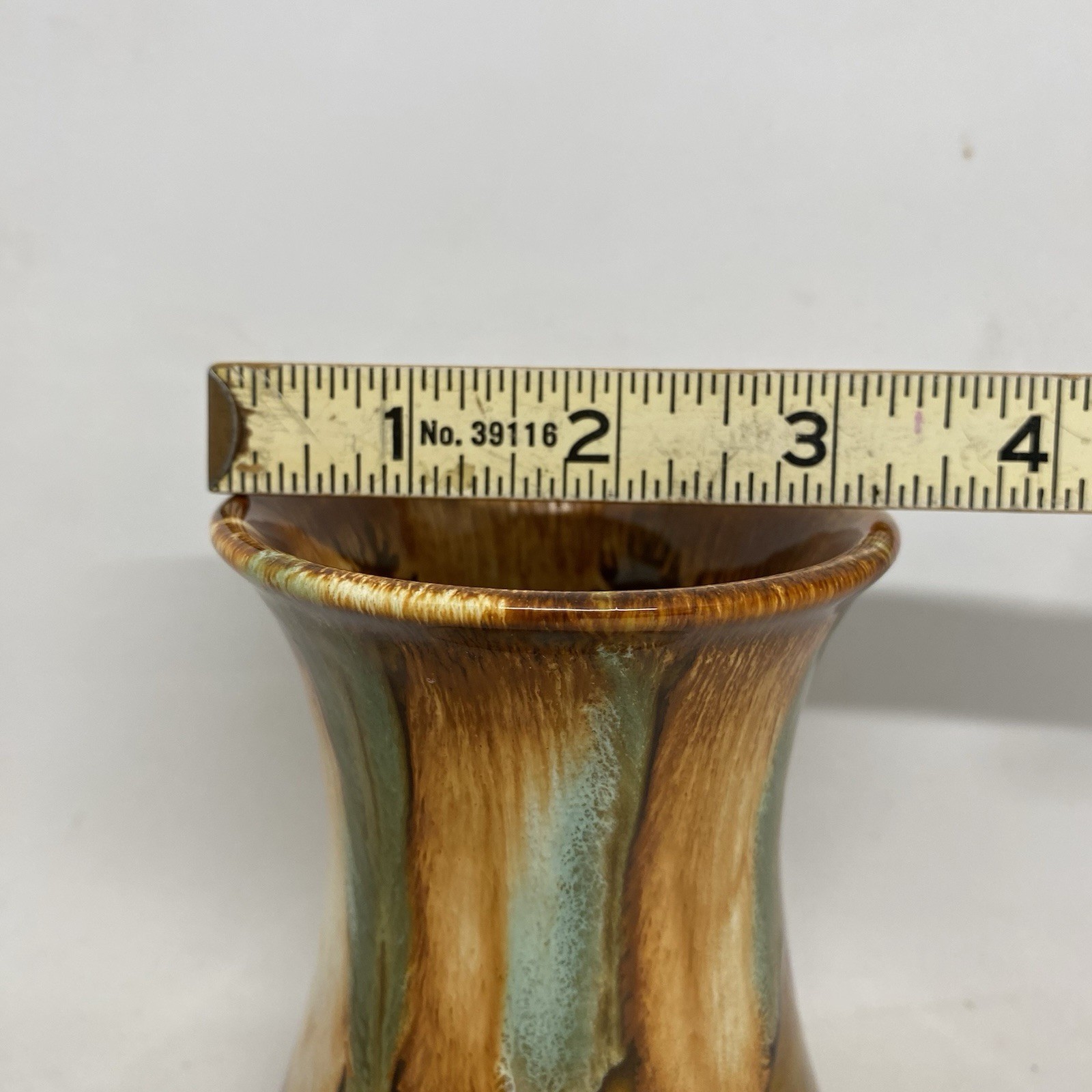 Vintage 1982 DRYDEN Hot Springs Arkansas POTTERY Vase Drip Glaze 4 1/8″T