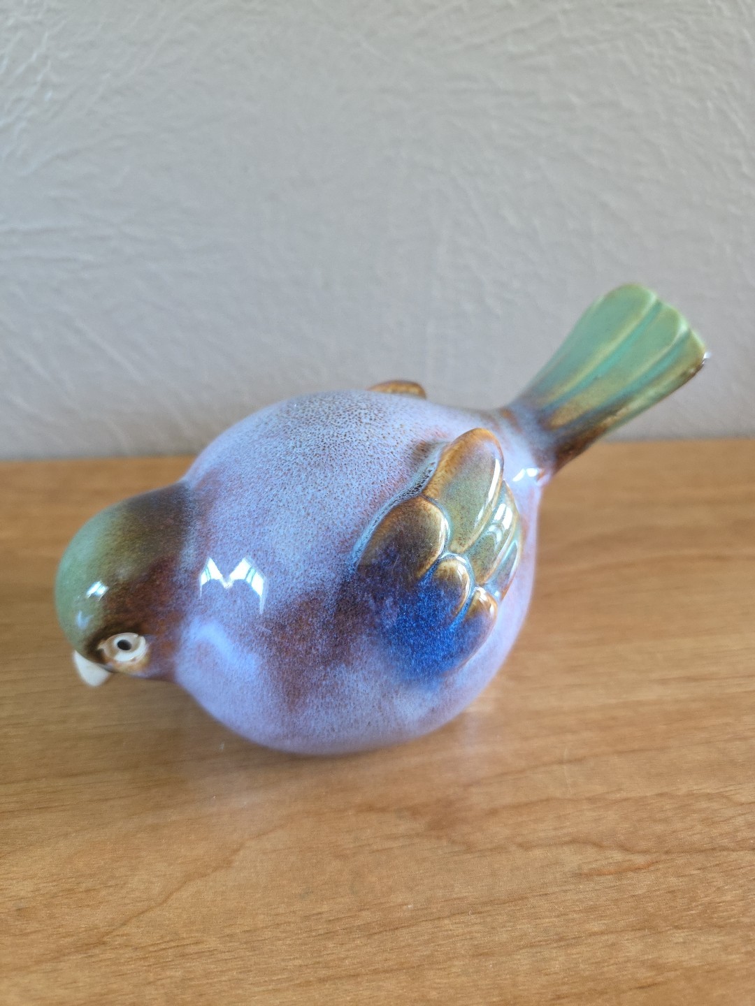 3 Chubby Round Pottery Birds Farmhouse Sparrow Finch Figurine Decor Nature Boho
