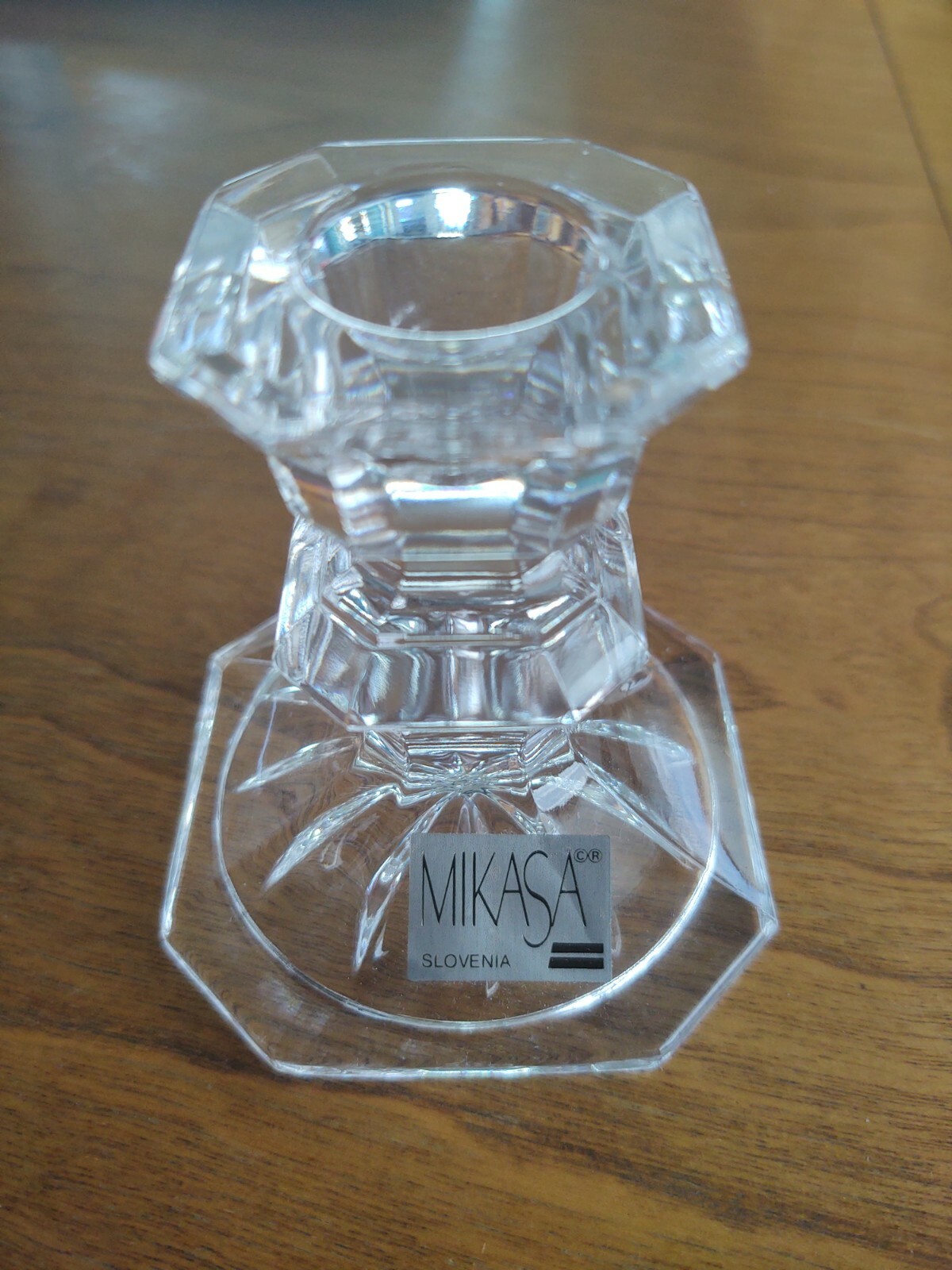 Mikasa Edinburgh Pair 3” Edinburgh Glass Candleholders Made In Slovenia, VTG