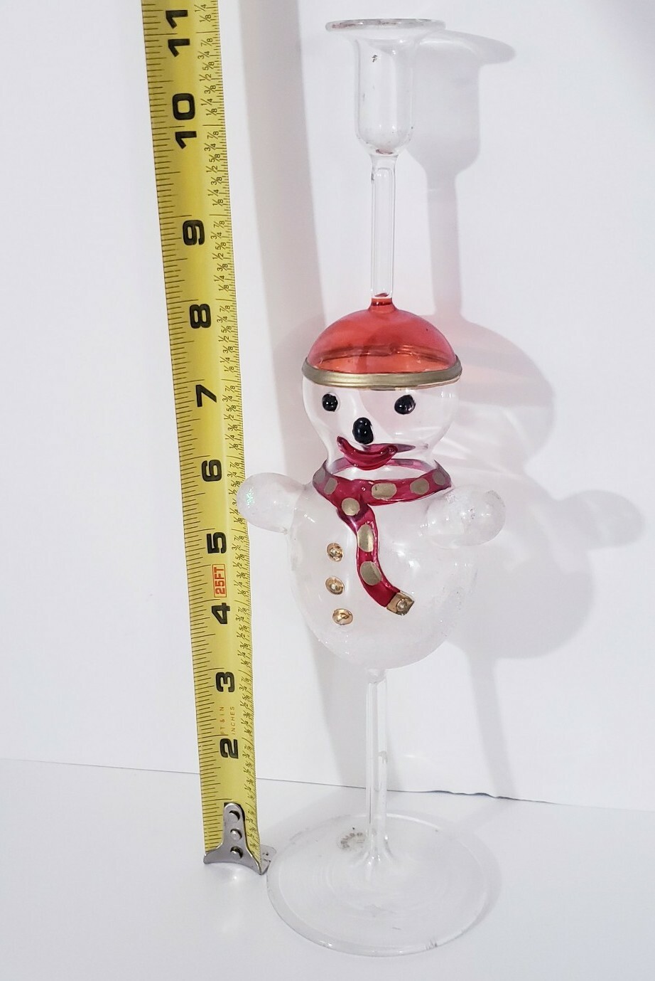 Hand Blown Art Glass from ITALY Snowman Art Candle Holder Parise Vetro Art Work