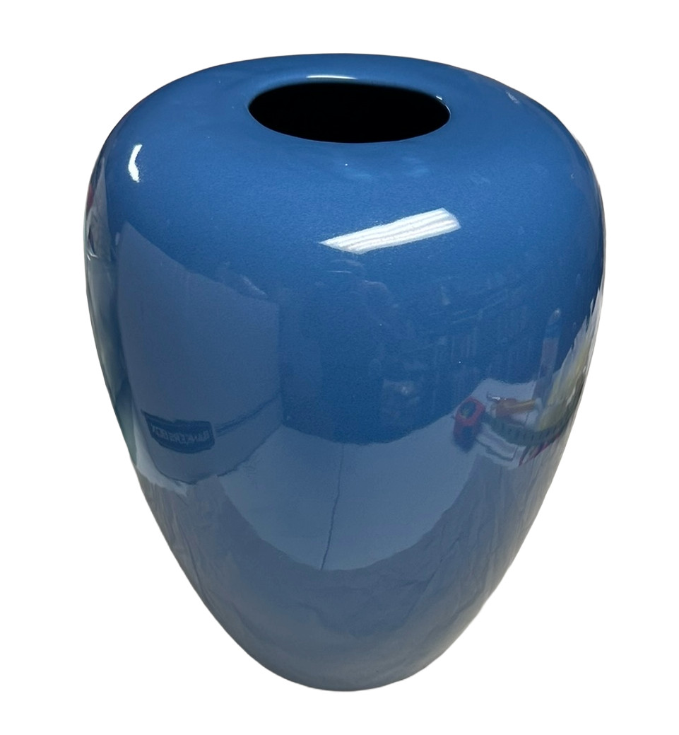 Vintage Haeger Vase #4435 – Glossy Blue Modern Art Pottery, 10.5″ Tall