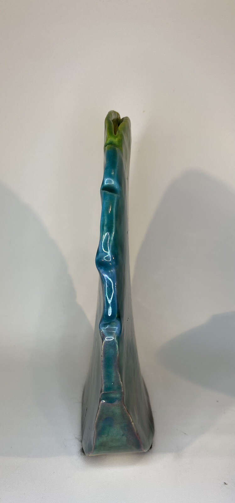 WALT HYLER Art Pottery SLAB VASE Original Hand Formed Ceramic 8” X 6.5” 1997