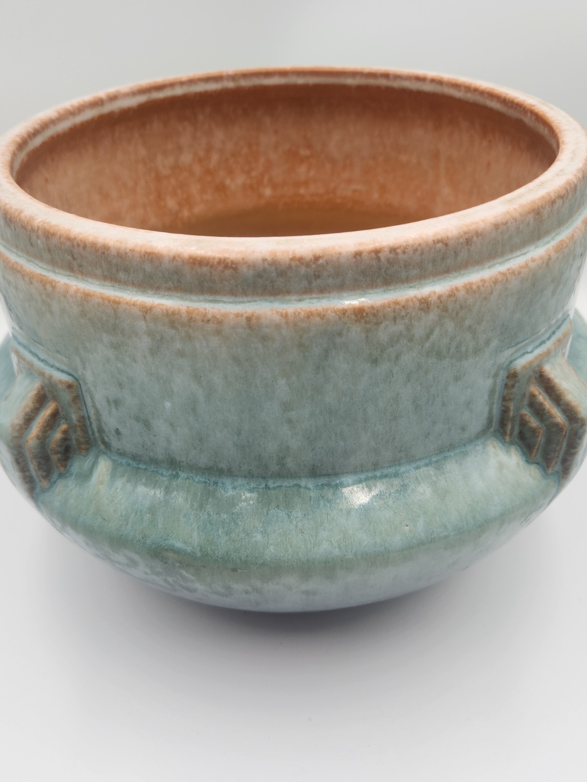 Roseville Artcraft Pottery Green Blue Art Deco Jardiniere