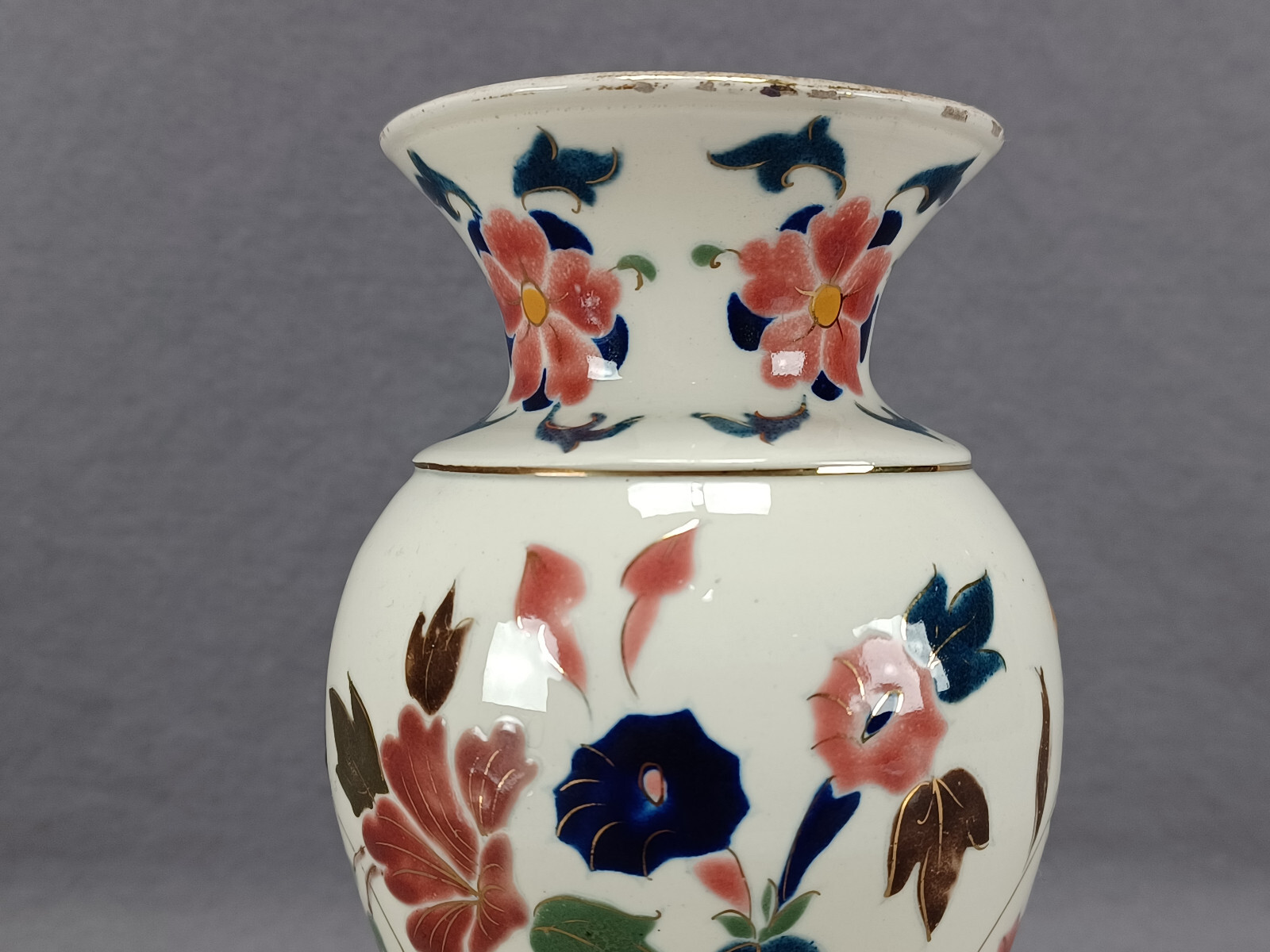 Late 19th Century Adolf Raschka Nesselsdorf Hand Painted Floral Faience Vase