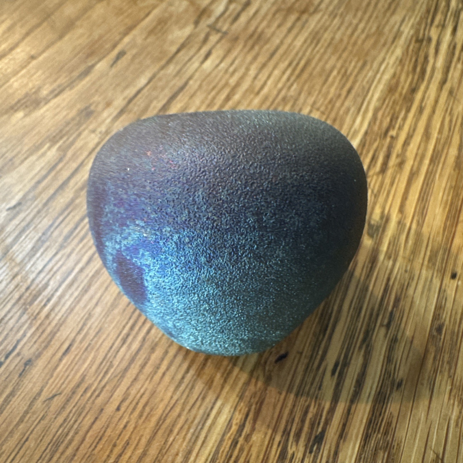 J Diller Pottery Raku Iridescent Trinket With Lid Small 2 Inches Signed Colorful