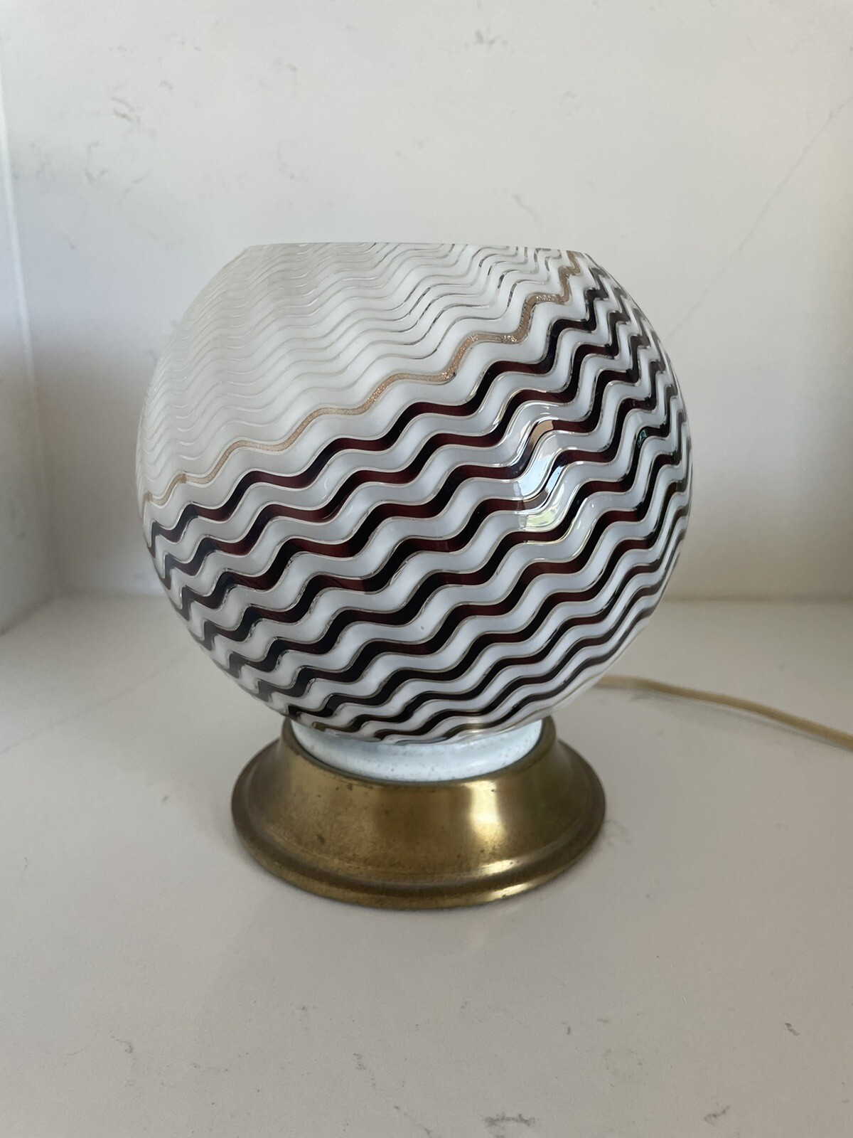 60s Murano art glass Dino Martens a Trina Black White Lamp In Exc Cond Art RARE!