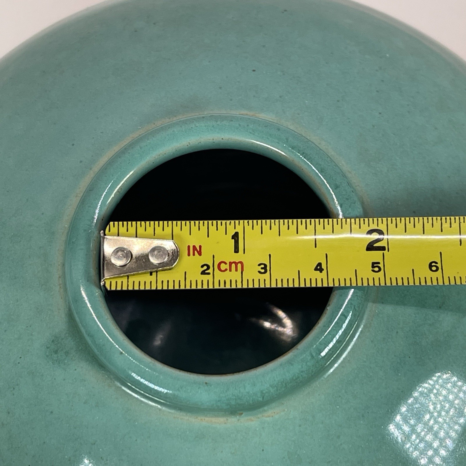 Vtg Glit Iceland Pottery Vase Turquoise Aqua Glaze Scandinavian MCM 4”x6.5”