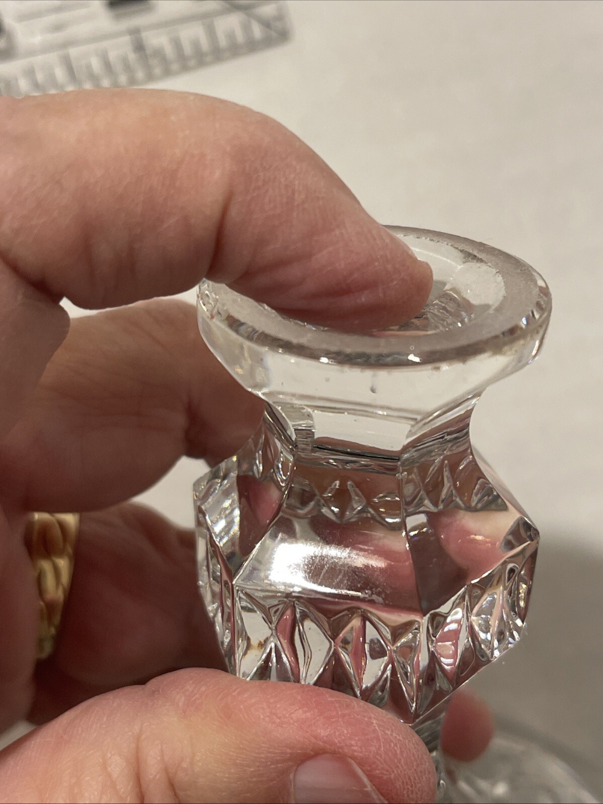 Vintage Hand Cut Lead Crystal Candle Holder Stick West Germany a3