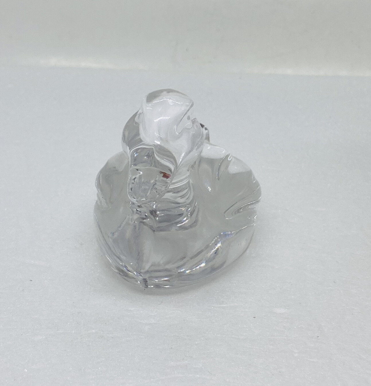 Vintage 1970s Crystal Glass Duck Bird Paerwieghtvfigurine 4” Art Decor 22
