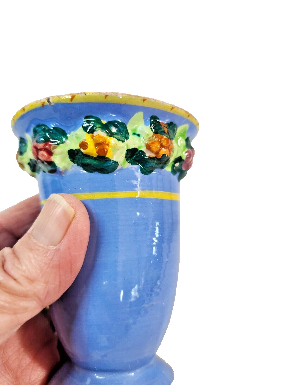 Vintage Small Colourful Italian Vase. 3 3/4 inches tall. Very Cute!!!