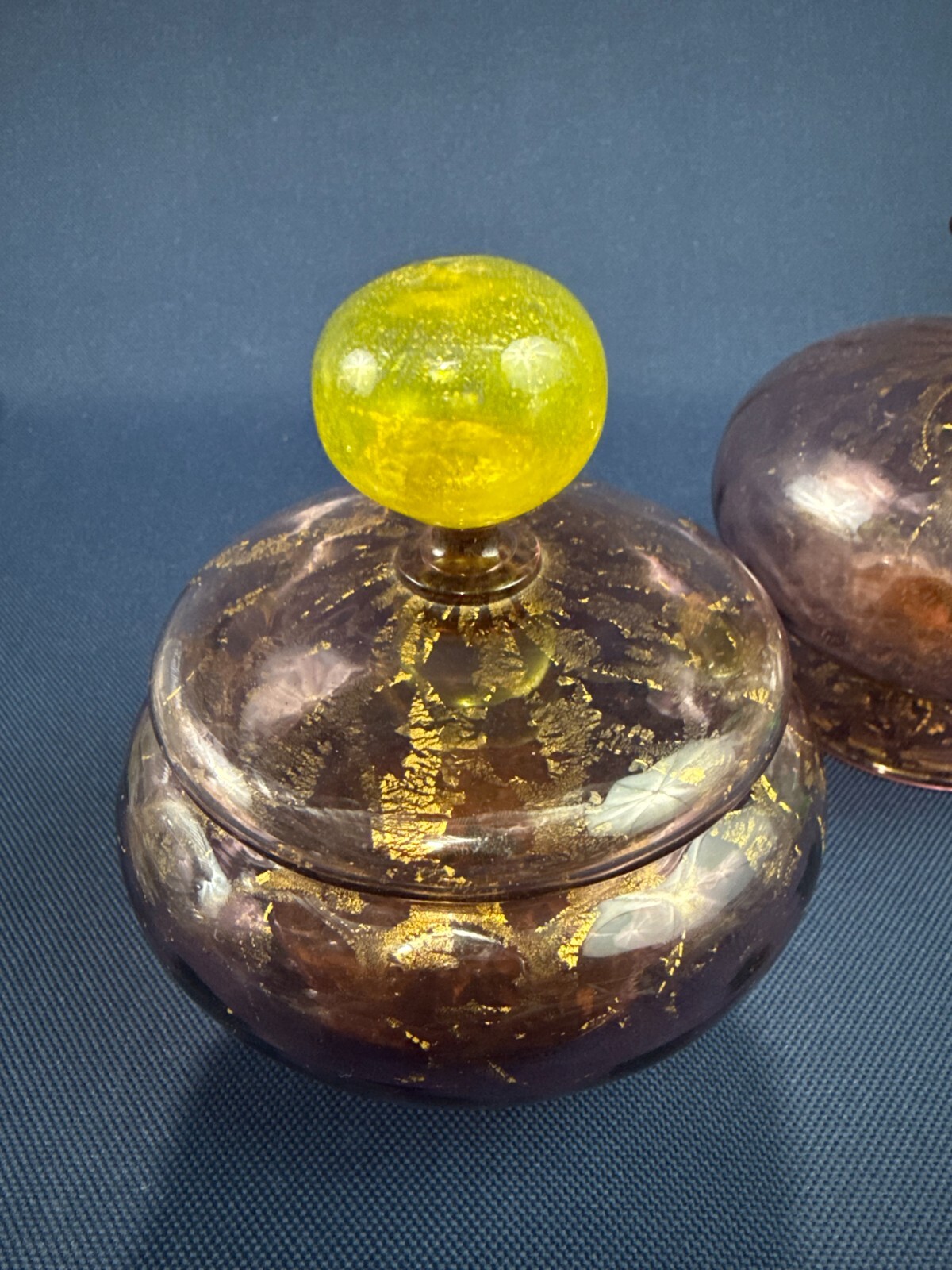 Art Deco MURANO millefiori & gold dust glass perfume bottle, jar c.1920 – 1930s