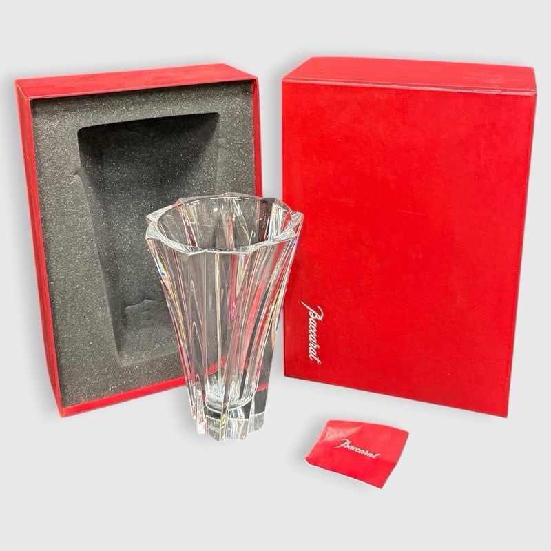 Large BACCARAT France Glass Polignac Crystal Twist FLOWER VASE 8,5inches