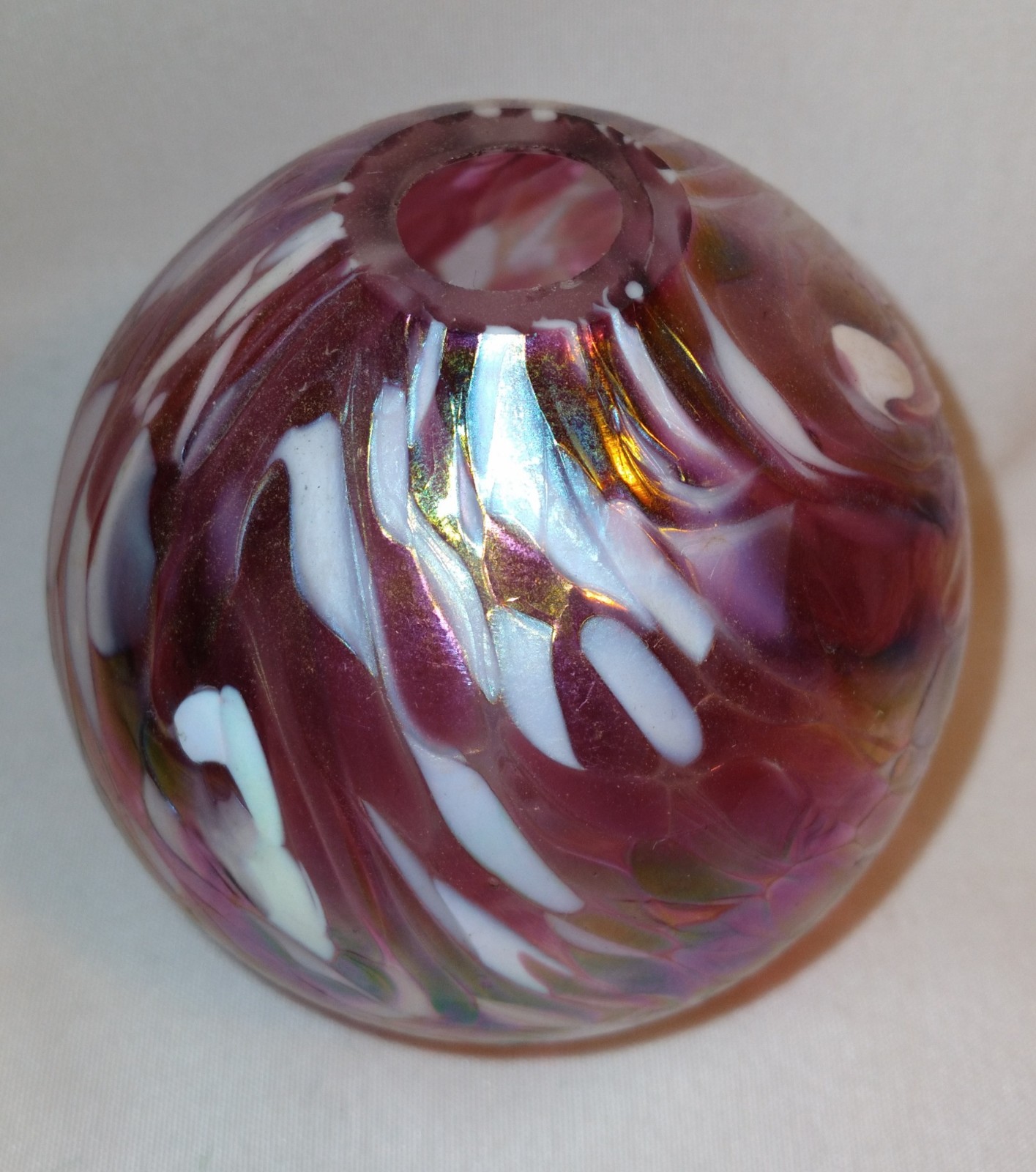 Vintage Glass Vase By Black Sheep Studios MCM Iridescent Rainbow 2 3/4″