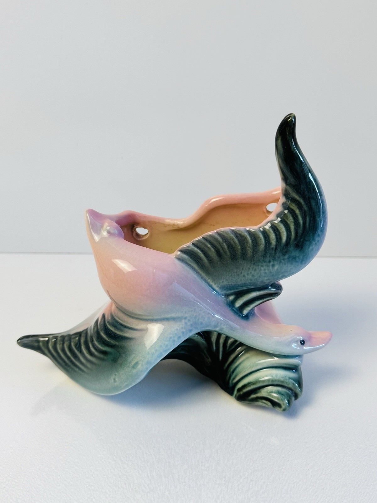 Vintage Hull Flying Goose Wall Pocket Planter Mid-Century Pottery
