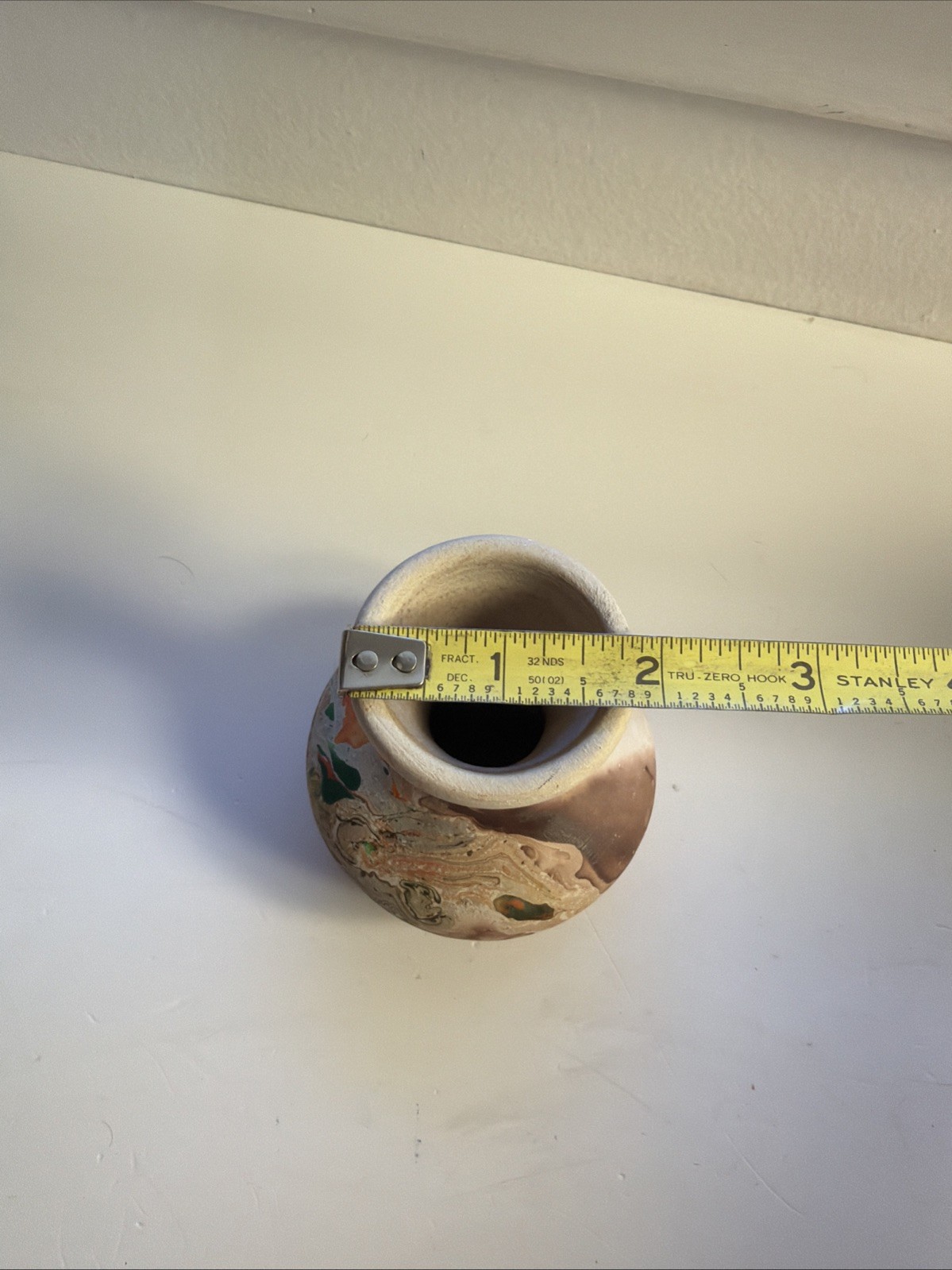 Vintage Nemadji Pottery Clay Mini 3.5” Vase Marbled Rust Matt Finish