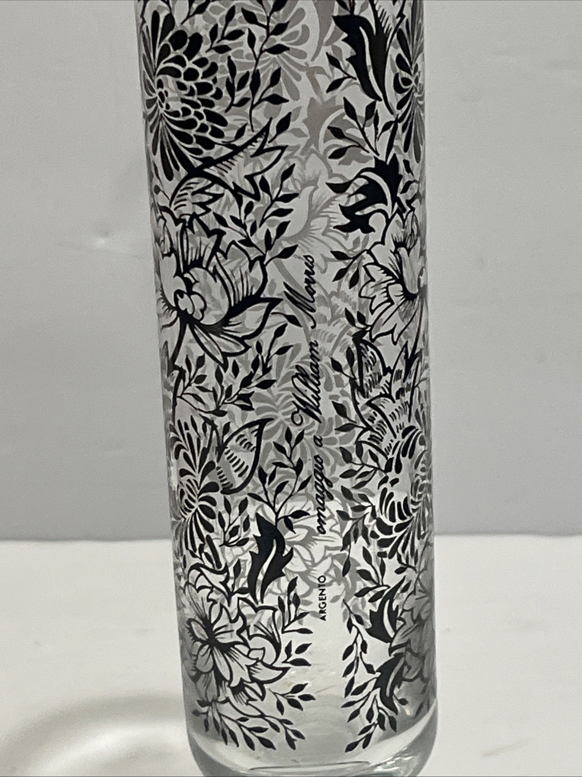 Egizia Argento Omaggio A William Morris Foundation Floral Glass Vase 10 1/4” T