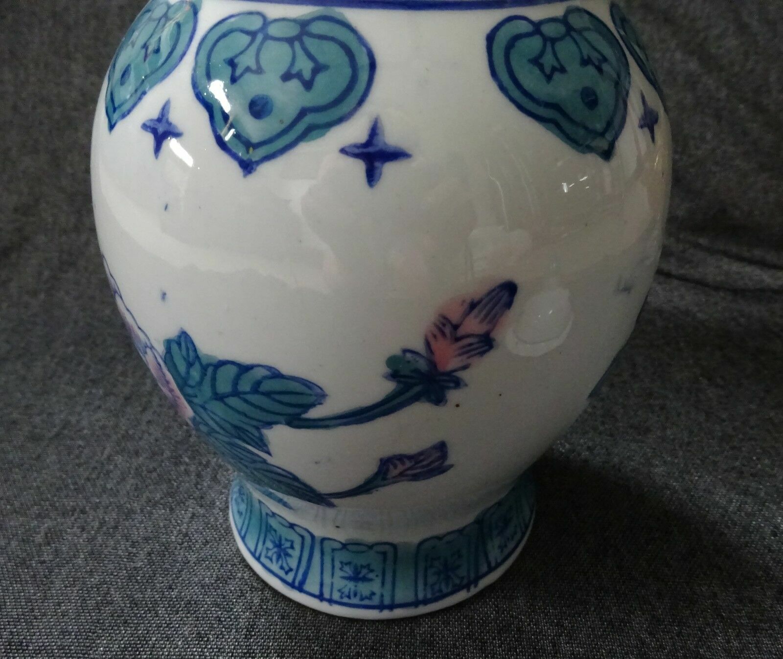 Chinese China Vase Ginger Jar Urn Dish Hand Painted Porcelain Ceramic 10″ Q12