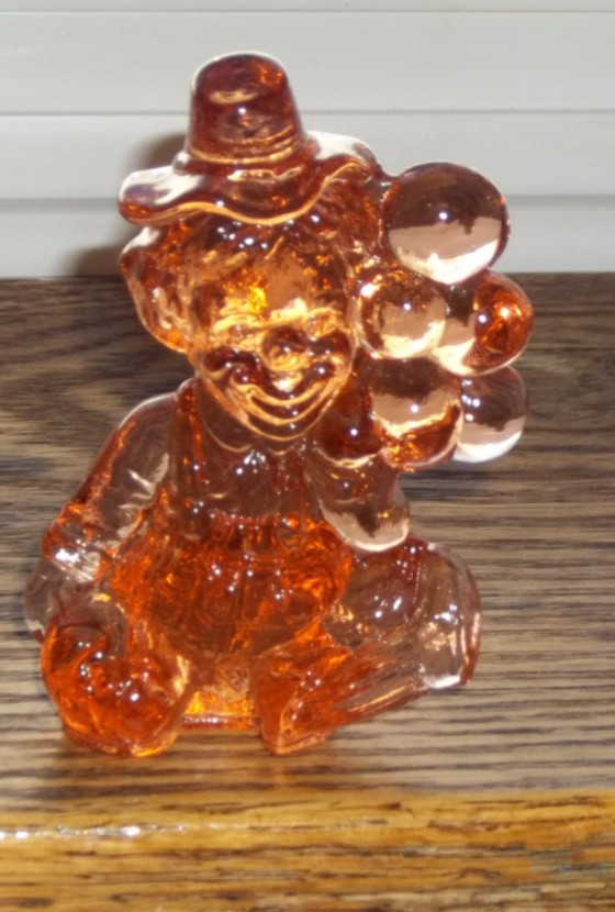 Mosser Glass “All the World Loves a Clown” 1981 IFFY Clown w/ Balloons