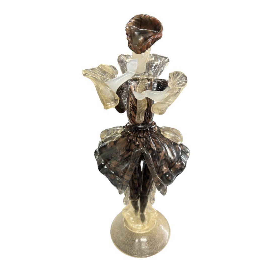 Murano Glass Venetian Art Glass Figurine Couple Pair Italy 33cm