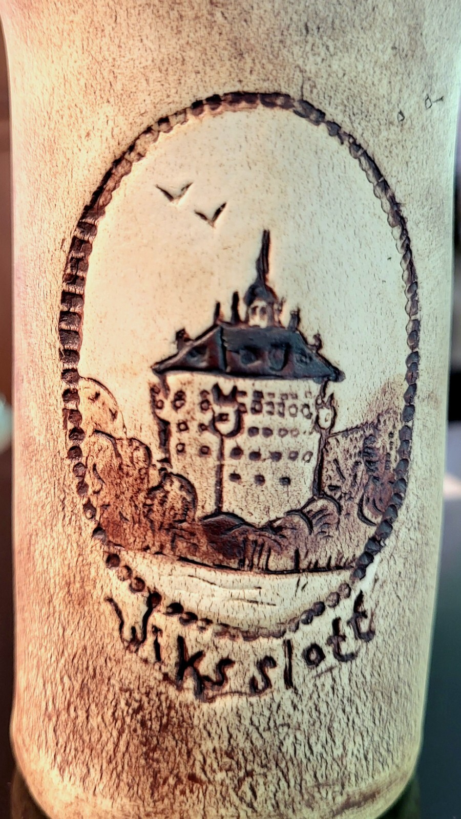 SYLVIA RODIN 4.5″H Pottery VASE Wiks Slott (Vik Castle) Sweden Rare Unique Mint