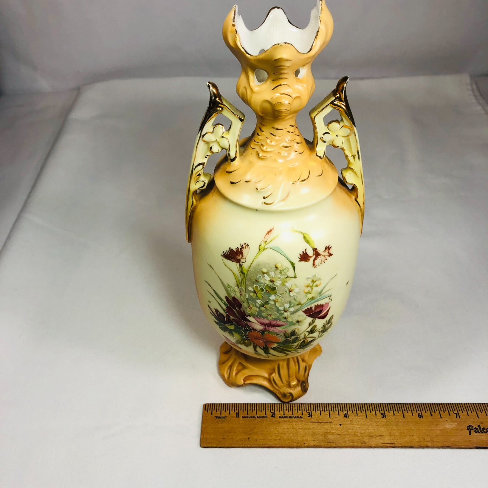 Robert Hanke RH Austria Art Nouveau Floral Porcelain Vase 10.5 in H