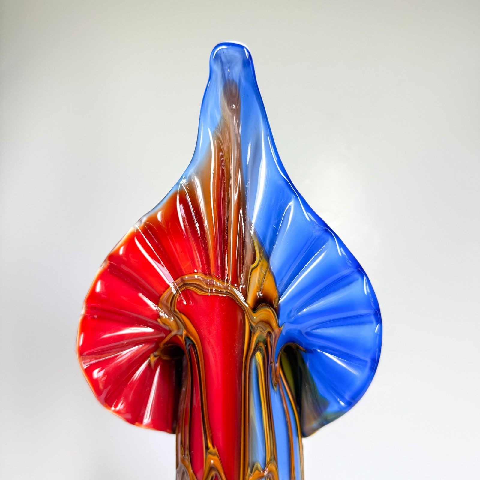 STUNNING Essie Zareh 17″ Baijan Art Glass Vase Multicolor Pulpit Blown