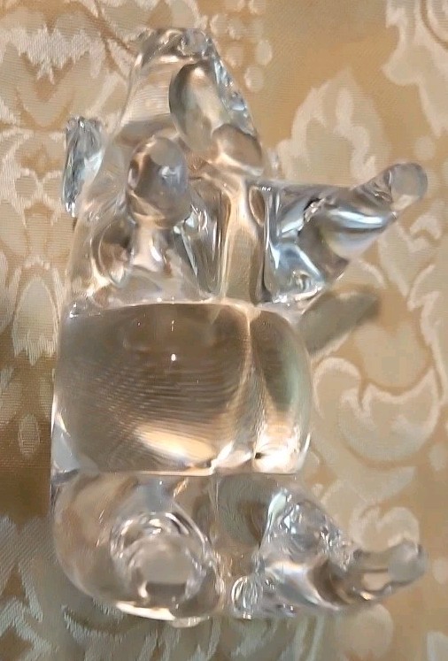 Vintage Clear Glass FIGURINE PIG BOAR WILD HOG