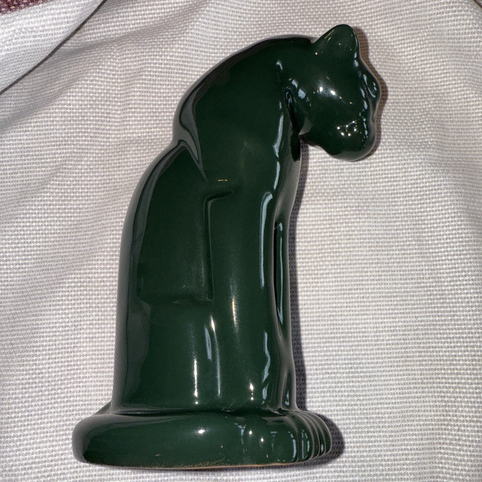 Frankoma Seated DARK GREEN Panther Puma Jaguar Figurine #114 (1934-38) EXCELLENT