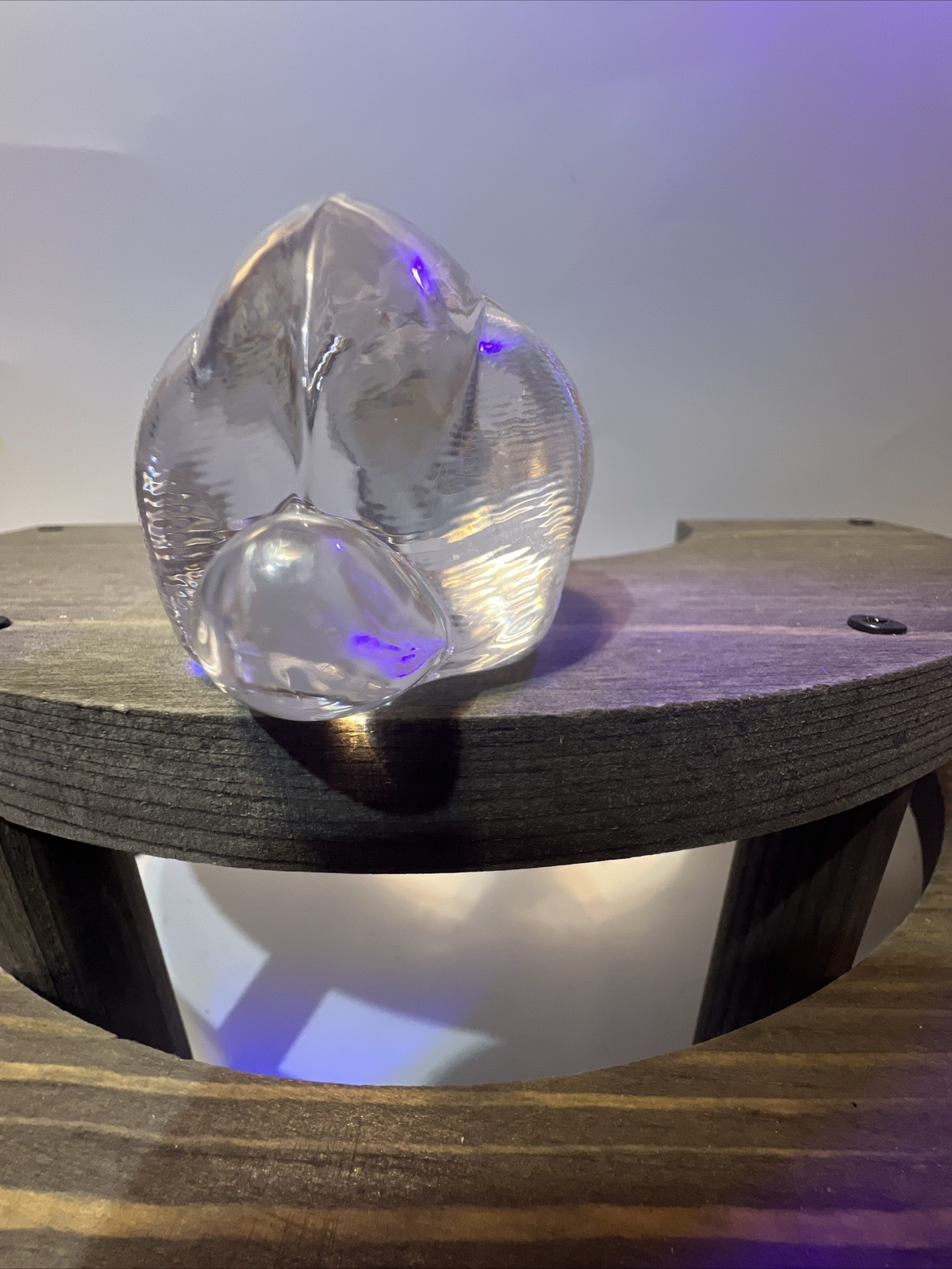 EASTER BUNNY RABBIT Paperweight FIGURINE Clear Glass