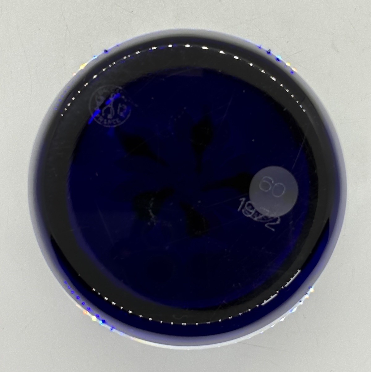 BACCARAT BLUE DAHLIA ON BLUE GROUND 1972 LIMITED EDITION #60 PAPERWEIGHT – RARE