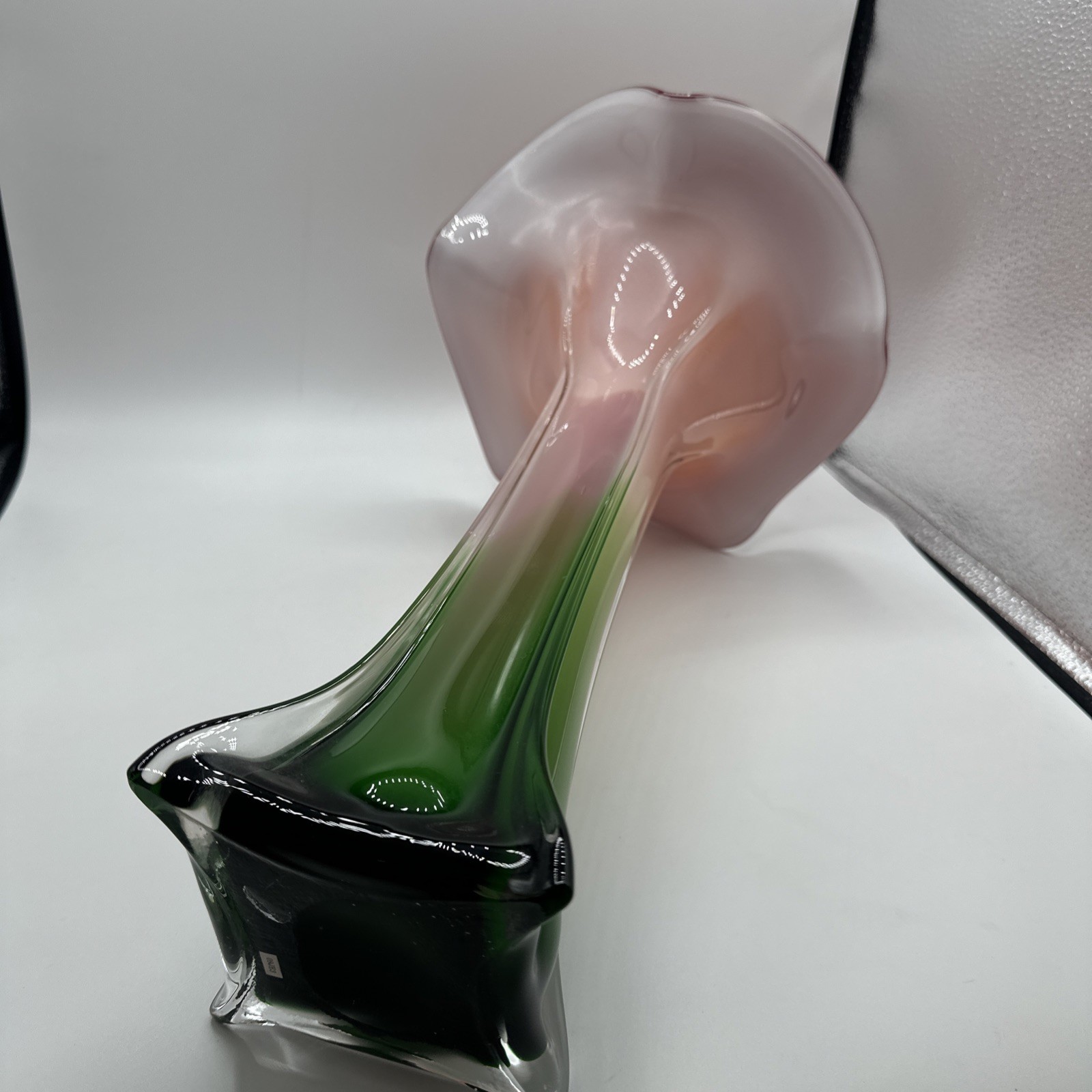 Spectacular Flower Art Glass Lily Vase. 15” tall. See pics.
