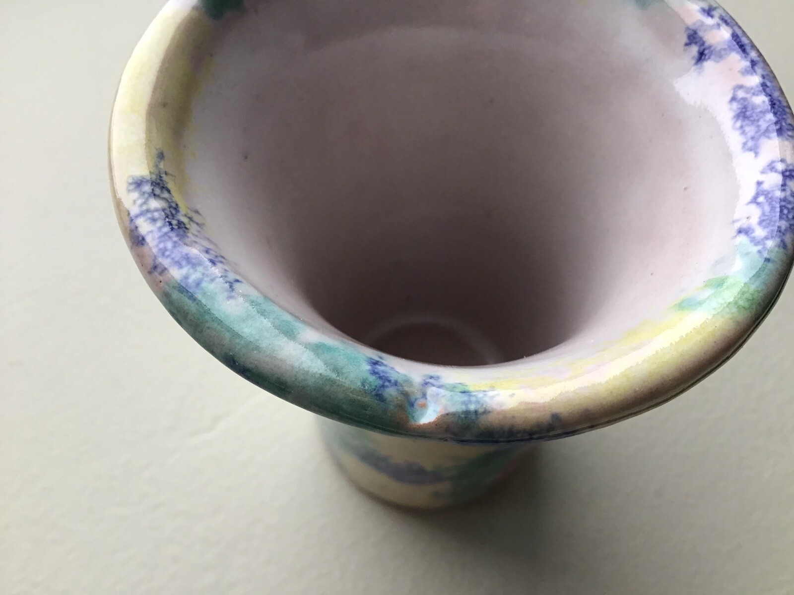 CR Pottery Inc. Paris Maine Small 3 1/4″ Colorful Clay Vase Holder