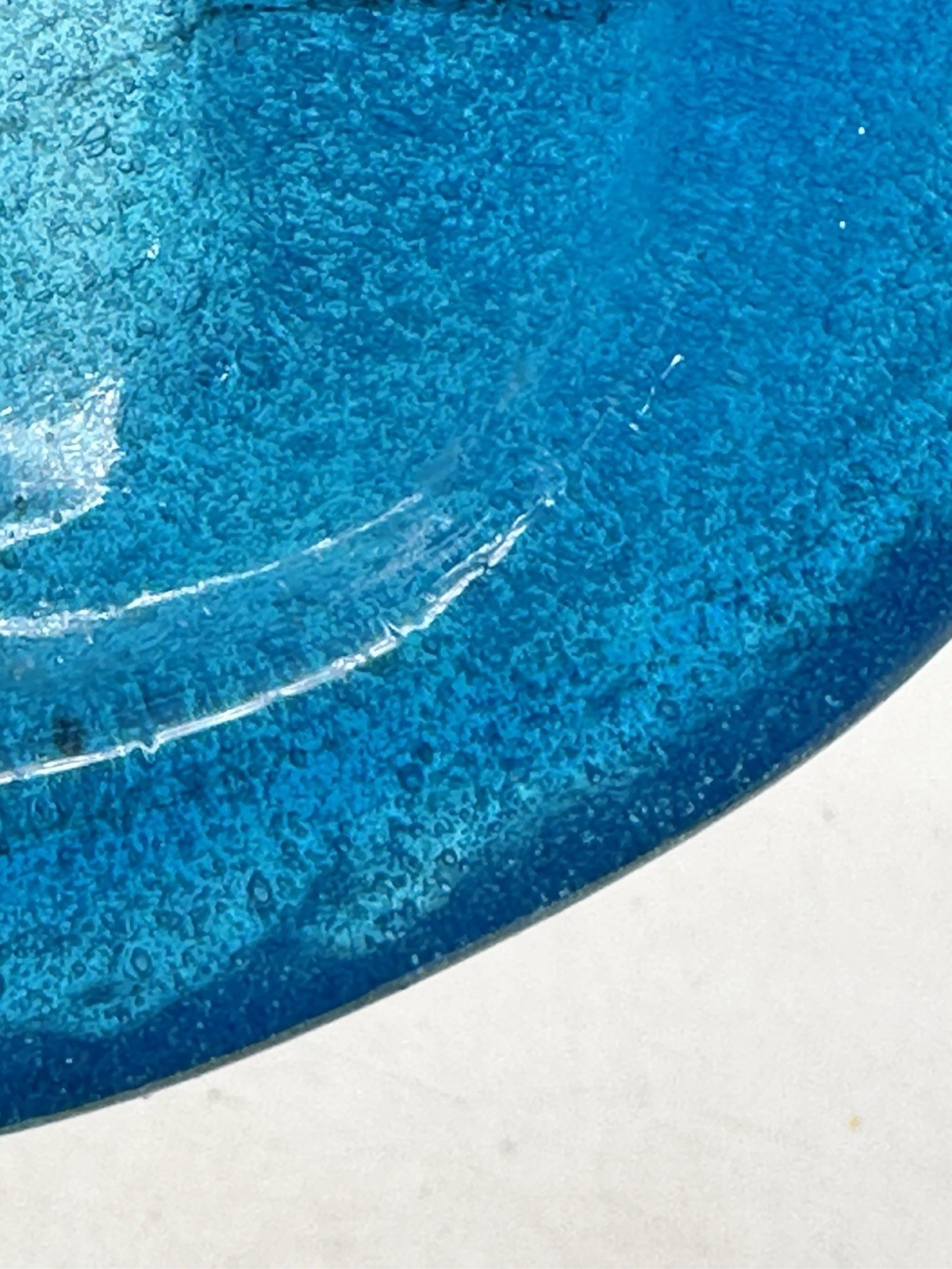 Blue Blown Art Glass Trinket Decor Dish Hand Molded Novice Piece Ashtray