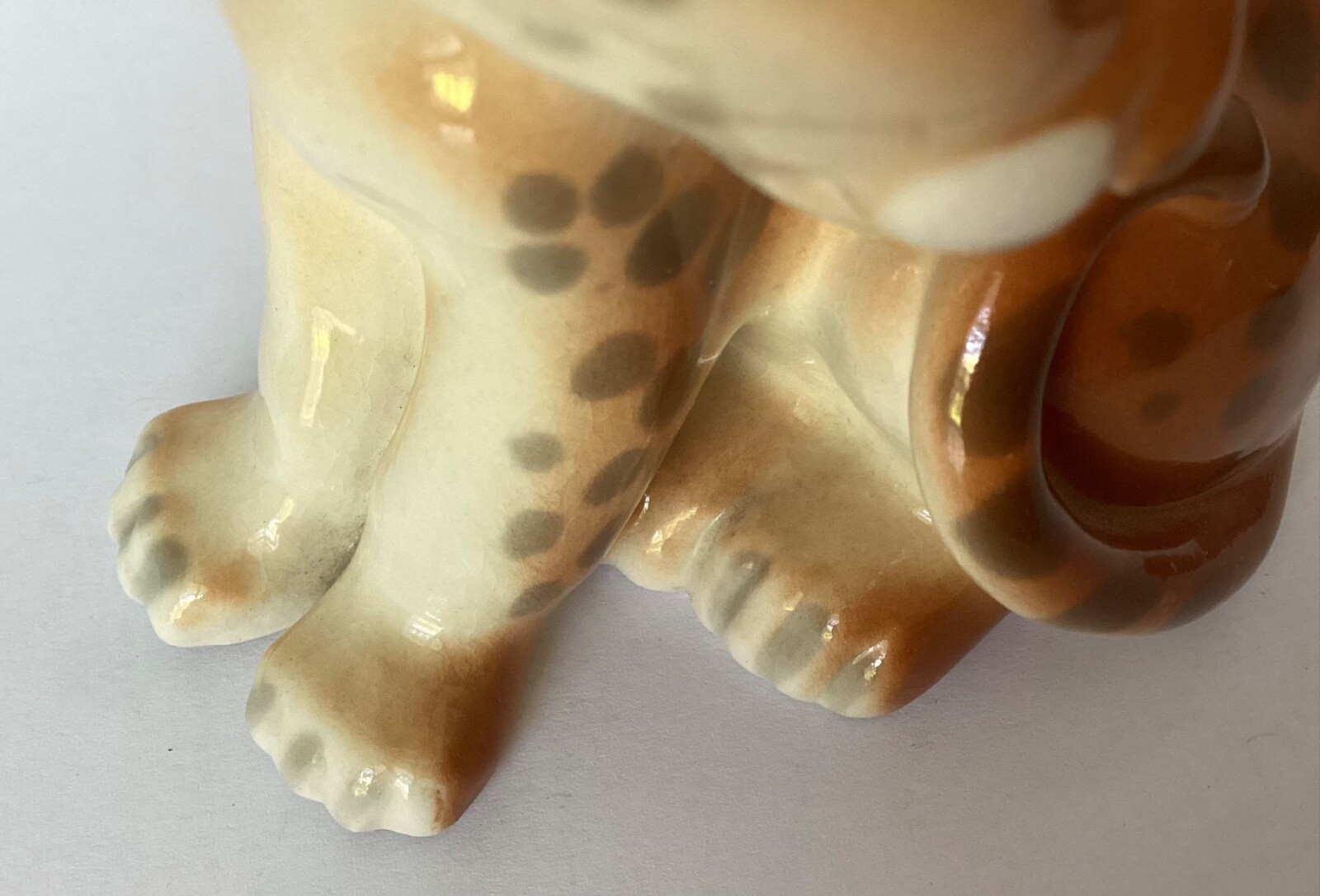 Vintage Lomonosov Cheetah Cub Russian Imperial Porcelain Figurine Made in USSR