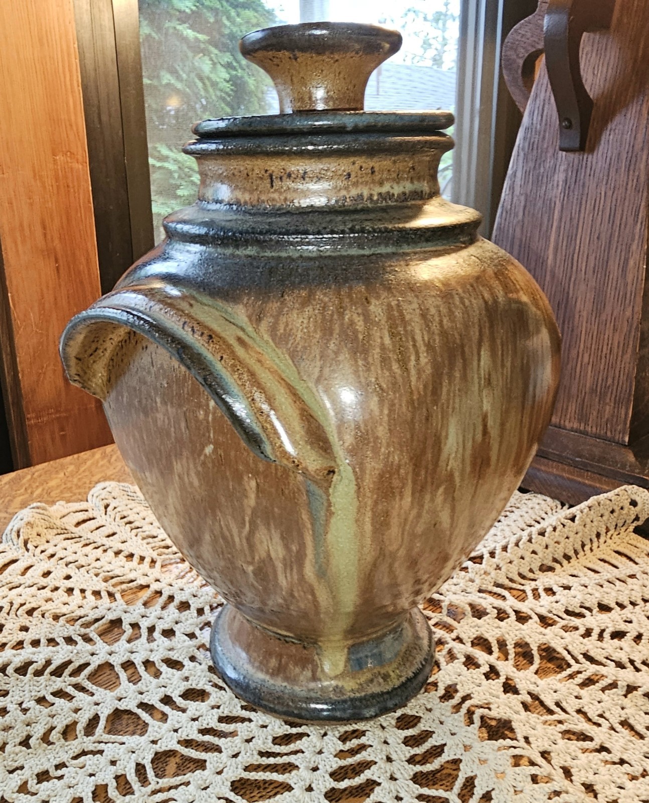 Large Martin Butt Signed Studio Art Pottery Lidded Jar, 11″ x 7″ Stoneware…