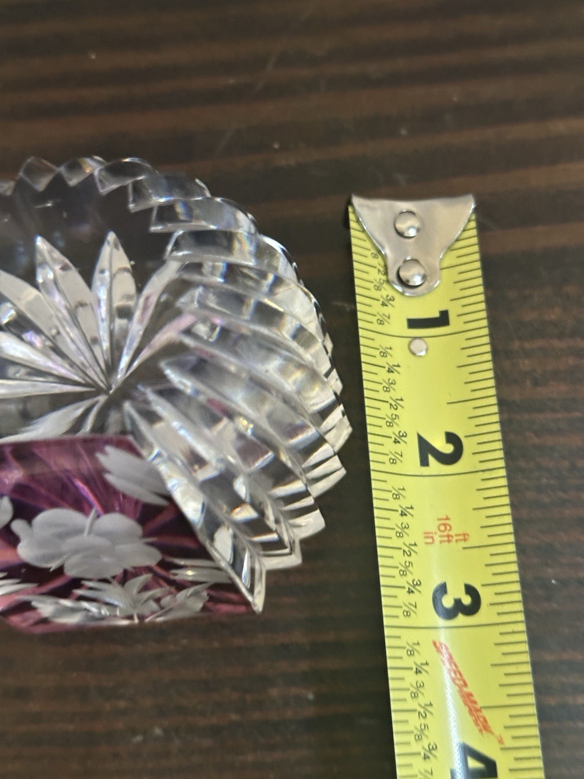 Bohemian Ruby Red Rose And Cut Crystal Paperweight Beautiful