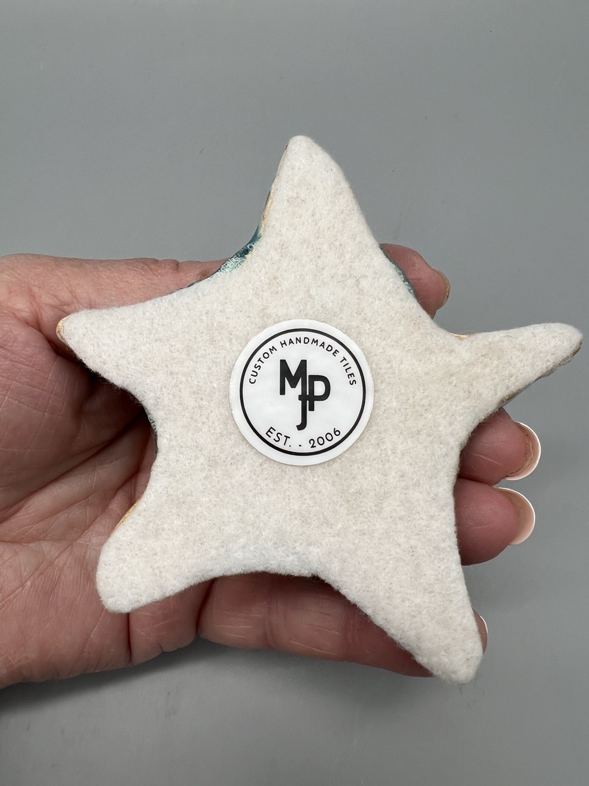 Studio Art Pottery Starfish Decor Aqua Turquoise Tan Variations MJP Custom Tiles