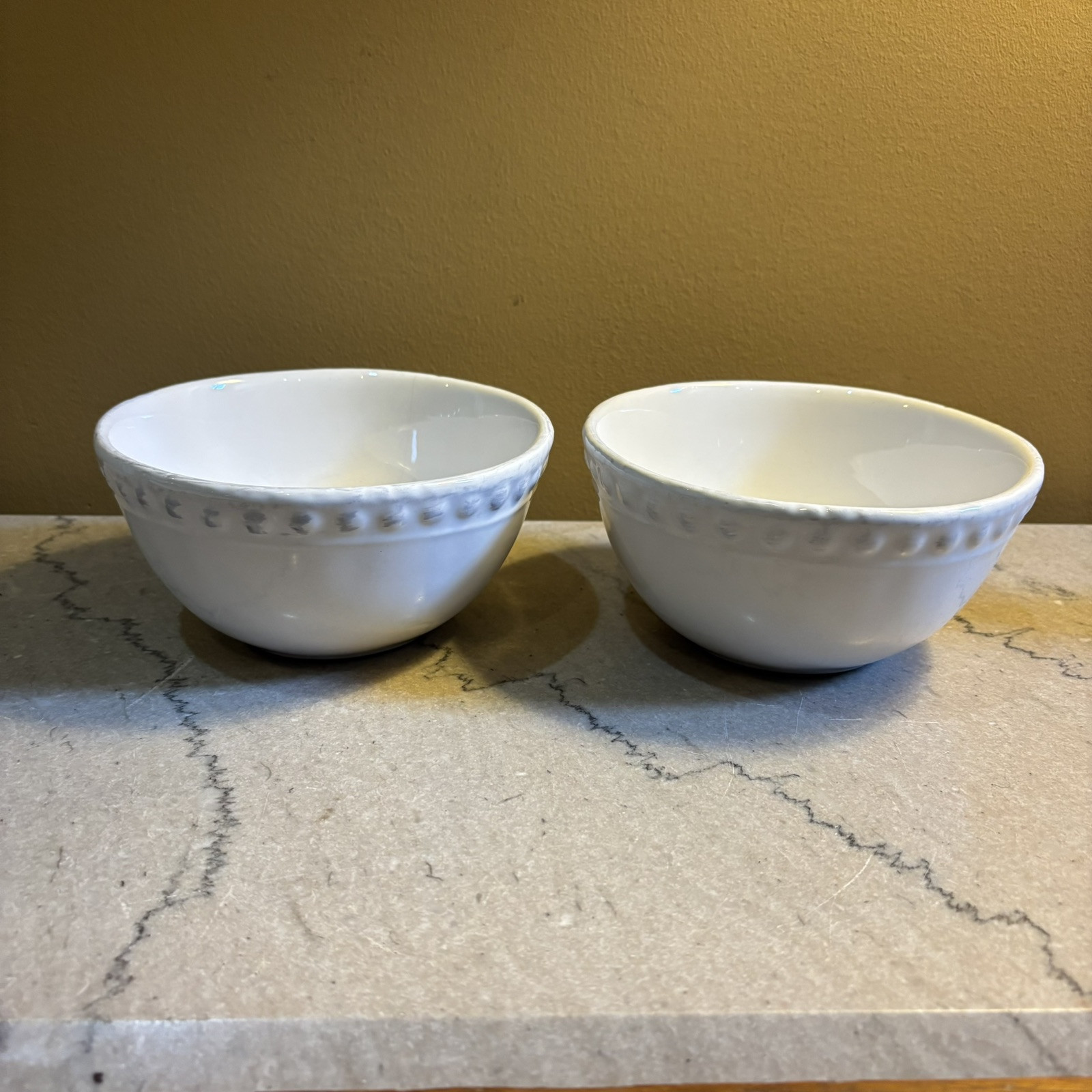 Threshold Barbury White Beaded Soup Cereal Bowls, 5 3/4” Set Of 2