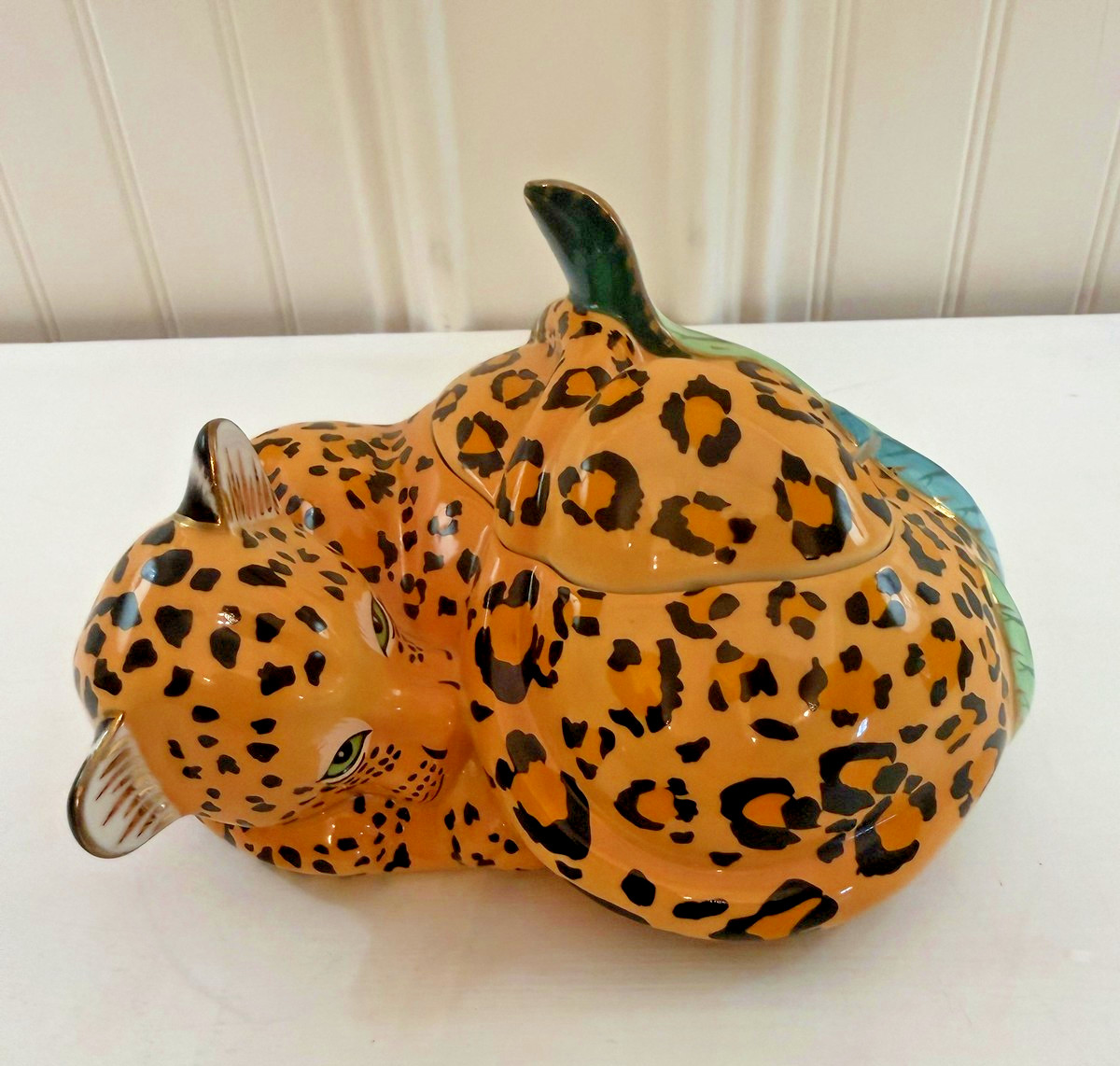 Lynn Chase Designs Yellow Jaguar Jungle Trinket Box Zoo Animal Print