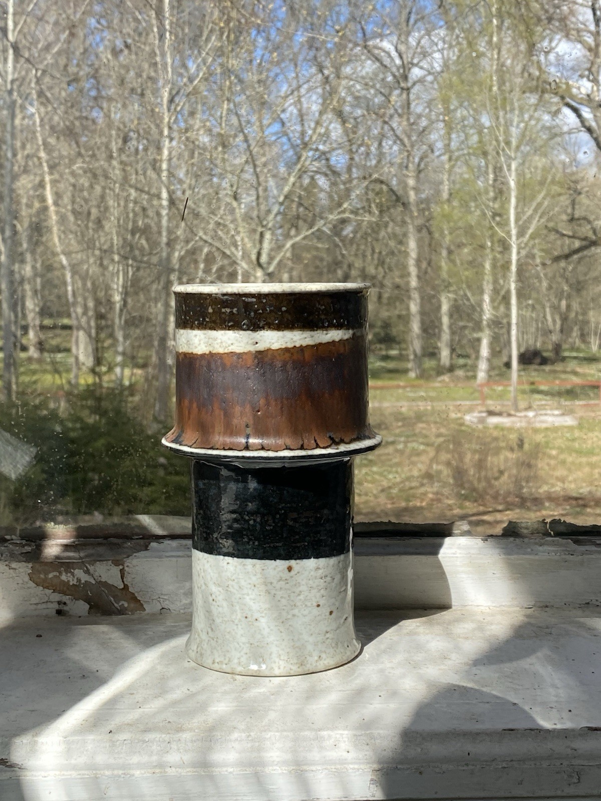 Vintage Rörstrand Ateljé Stoneware Vase Inger Persson Mid Century Mordern Sweden