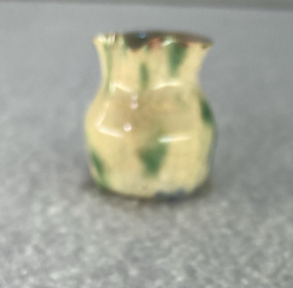 Vintage 1.5″ Studio Miniature Drip Glaze Pottery Pitcher 1:6 Scale Christmas