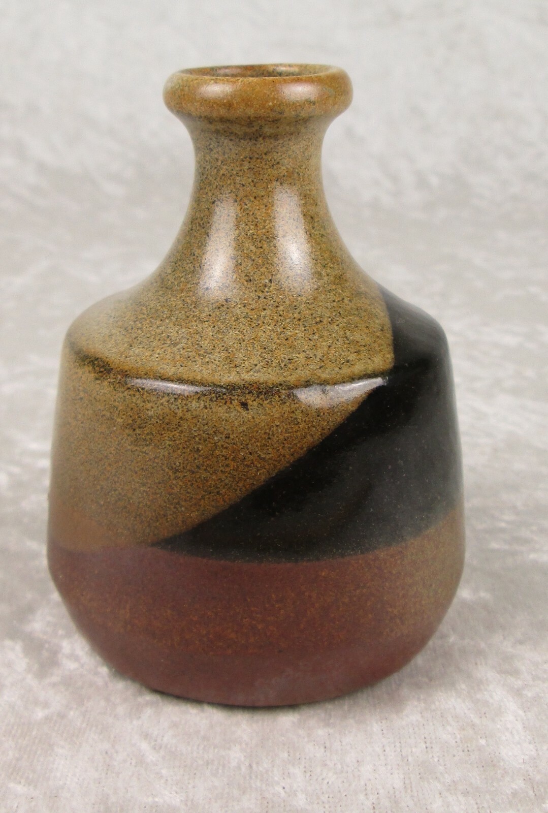Vintage Pottery Craft Bud Vase Multi-Color Robert Maxwell Design Label 3-7/8in T