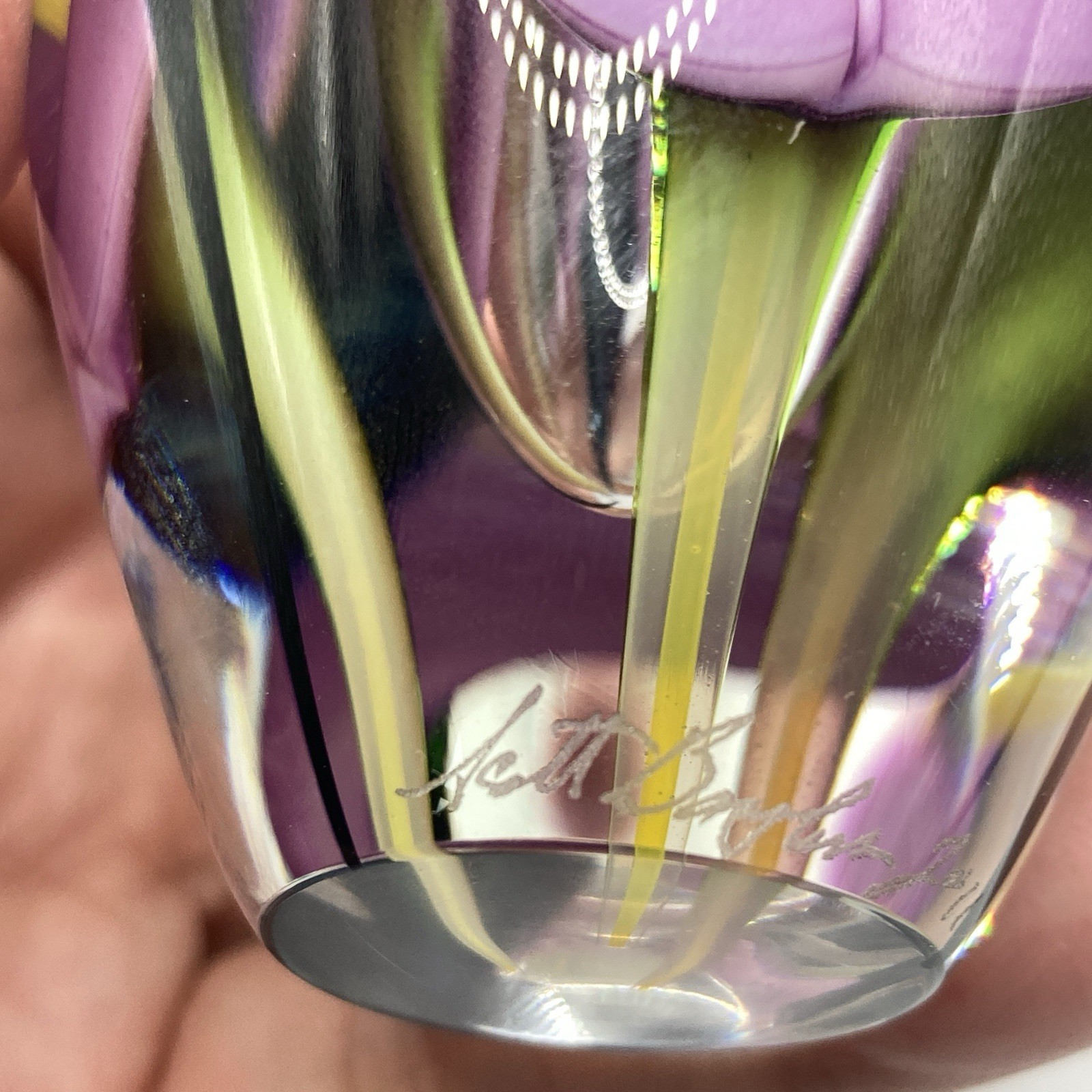 Lotton Studios Scott Bayless Calla Lily Art Glass Paperweight Perfume Bottle