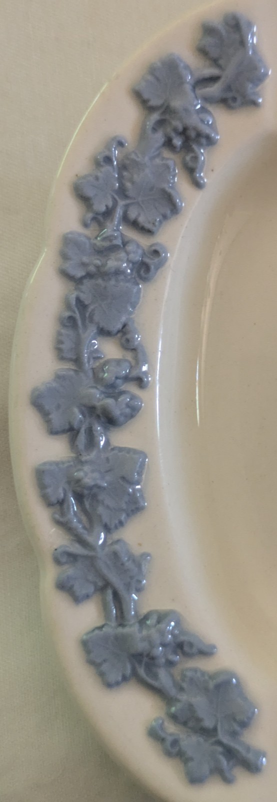 Vintage Wedgwood Embossed Queensware Blue & Cream Ashtray/Trinket Dish, Set of 4