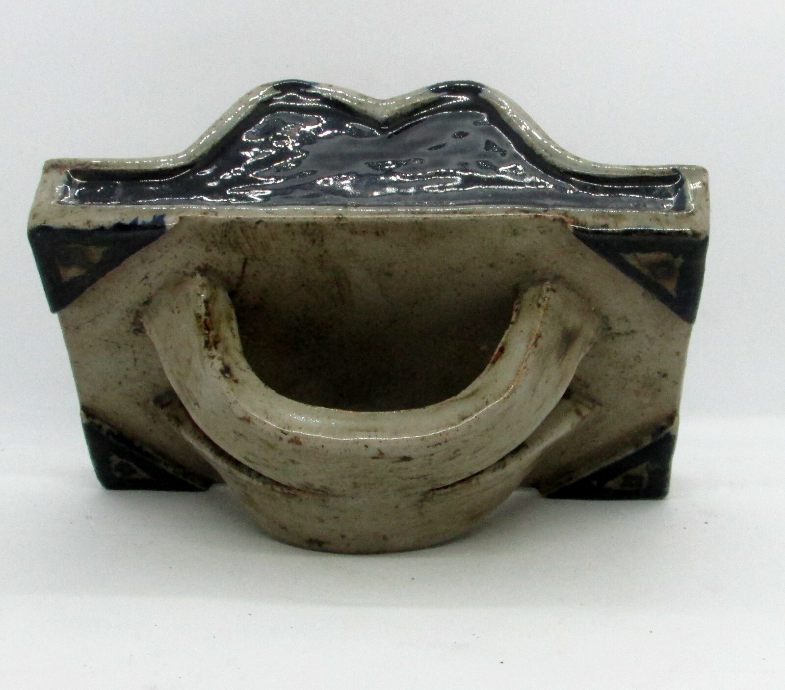Heavy Gauge Large Ceramic Box -Thick Double Handle – Gray Glaze